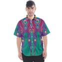 Peacock Bird Animal Feathers Men s Short Sleeve Shirt View1