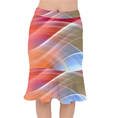 Wave Background Pattern Abstract Mermaid Skirt by HermanTelo