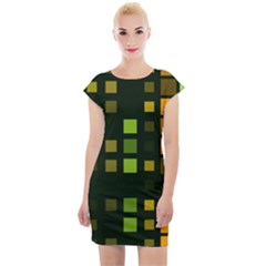 Abstract Plaid Cap Sleeve Bodycon Dress by HermanTelo