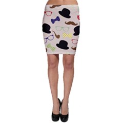 Moustache Hat Bowler Bodycon Skirt by HermanTelo