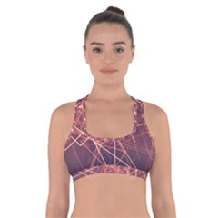 Light Fiber Black Fractal Art Cross Back Sports Bra by HermanTelo