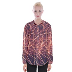 Light Fiber Black Fractal Art Womens Long Sleeve Shirt