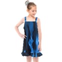 Smoke Flame Abstract Blue Kids  Overall Dress View1