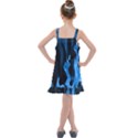 Smoke Flame Abstract Blue Kids  Overall Dress View2