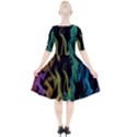 Smoke Rainbow Colors Colorful Fire Quarter Sleeve A-Line Dress View2