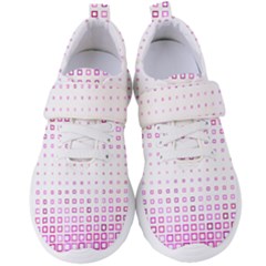 Square Pink Pattern Decoration Women s Velcro Strap Shoes by HermanTelo