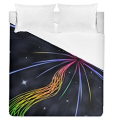 Stars Space Firework Burst Light Duvet Cover (queen Size) by HermanTelo