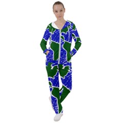 Globe Drawing Earth Ocean Women s Tracksuit by HermanTelo