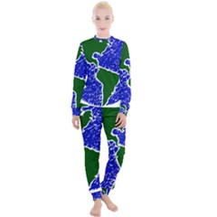 Globe Drawing Earth Ocean Women s Lounge Set by HermanTelo