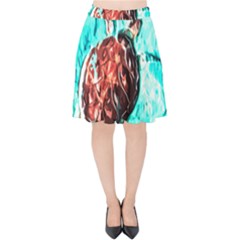 Tortoise Marine Animal Shell Sea Velvet High Waist Skirt by HermanTelo