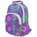 Circle Colorful Pattern Background Rounded Multi Pocket Backpack View1