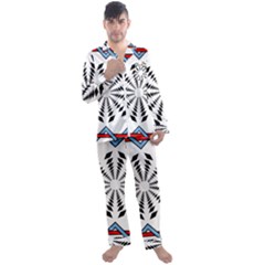 Star Illusion Mandala Men s Satin Pajamas Long Pants Set by HermanTelo