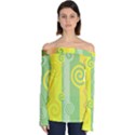 Ring Kringel Background Abstract Yellow Off Shoulder Long Sleeve Top View1