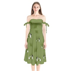 Sheep Lambs Shoulder Tie Bardot Midi Dress by HermanTelo