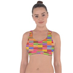 Abstract Background Geometric Cross String Back Sports Bra by Mariart