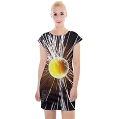 Abstract Exploding Design Cap Sleeve Bodycon Dress by HermanTelo