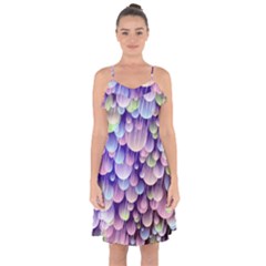 Abstract Background Circle Bubbles Space Ruffle Detail Chiffon Dress by HermanTelo