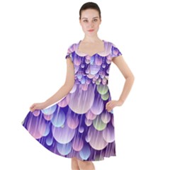 Abstract Background Circle Bubbles Space Cap Sleeve Midi Dress by HermanTelo