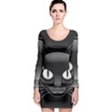 Grey Eyes Kitty Cat Long Sleeve Bodycon Dress View1