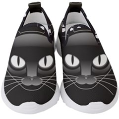 Grey Eyes Kitty Cat Kids  Slip On Sneakers by HermanTelo