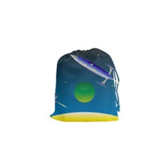 Rocket Spaceship Space Drawstring Pouch (xs) by HermanTelo