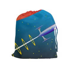 Rocket Spaceship Space Galaxy Drawstring Pouch (xl) by HermanTelo