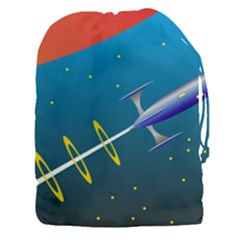 Rocket Spaceship Space Galaxy Drawstring Pouch (xxxl) by HermanTelo