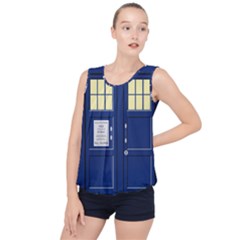 Tardis Doctor Who Time Travel Bubble Hem Chiffon Tank Top by HermanTelo