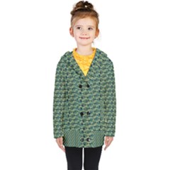 Most Overwhelming Key - Green - Kids  Double Breasted Button Coat by WensdaiAmbrose