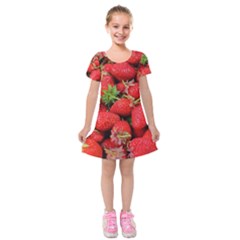 Strawberries Kids  Short Sleeve Velvet Dress by TheAmericanDream