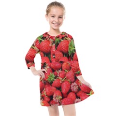 Strawberries Kids  Quarter Sleeve Shirt Dress by TheAmericanDream