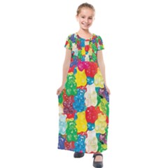 Gummy Bear Kids  Short Sleeve Maxi Dress by TheAmericanDream