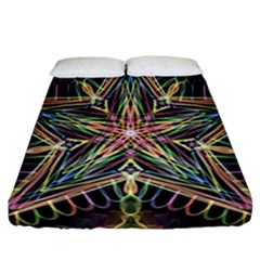 Star Mandala Pattern Design Doodle Fitted Sheet (california King Size) by Pakrebo