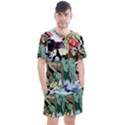 Zoo Animals Peacock Lion Hippo Men s Mesh Tee and Shorts Set View1