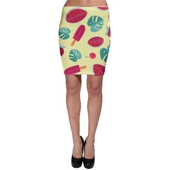 Watermelon Leaves Strawberry Bodycon Skirt by Pakrebo