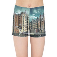 Architecture City Building Travel Kids  Sports Shorts by Pakrebo