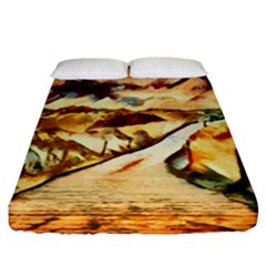 Painting Expressive Colors Texture Fitted Sheet (california King Size) by Pakrebo