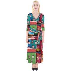 Houses Handmade Cultural Quarter Sleeve Wrap Maxi Dress by Pakrebo