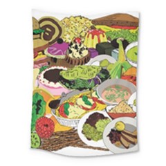 Eat Food Background Art Color Medium Tapestry by Pakrebo