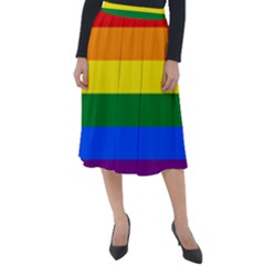 Lgbt Rainbow Pride Flag Classic Velour Midi Skirt  by lgbtnation