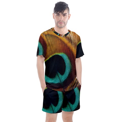 Feather Peacock Feather Peacock Men s Mesh Tee And Shorts Set by Nexatart