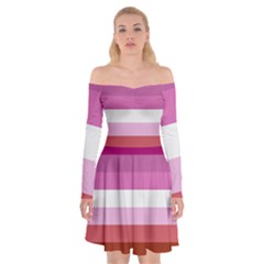 Lesbian Pride Flag Off Shoulder Skater Dress by lgbtnation