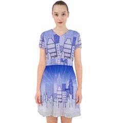 City Architecture Building Skyline Adorable In Chiffon Dress by Pakrebo