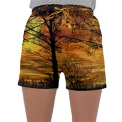 Nature Sunset Landscape Sun Sleepwear Shorts by Pakrebo