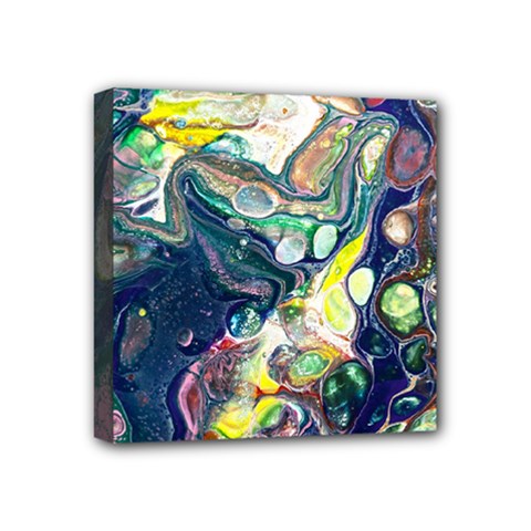 Paint Acrylic Paint Art Colorful Mini Canvas 4  X 4  (stretched) by Pakrebo