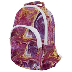 Paint Acrylic Paint Art Colorful Rounded Multi Pocket Backpack by Pakrebo