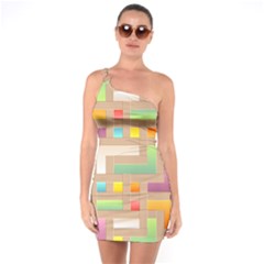 Abstract Background Colorful One Soulder Bodycon Dress by HermanTelo