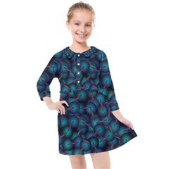 Background Abstract Textile Design Kids  Quarter Sleeve Shirt Dress by HermanTelo