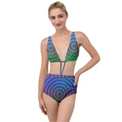 Blue Green Abstract Background Tied Up Two Piece Swimsuit by HermanTelo