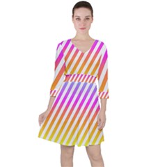 Abstract Lines Mockup Oblique Ruffle Dress by HermanTelo